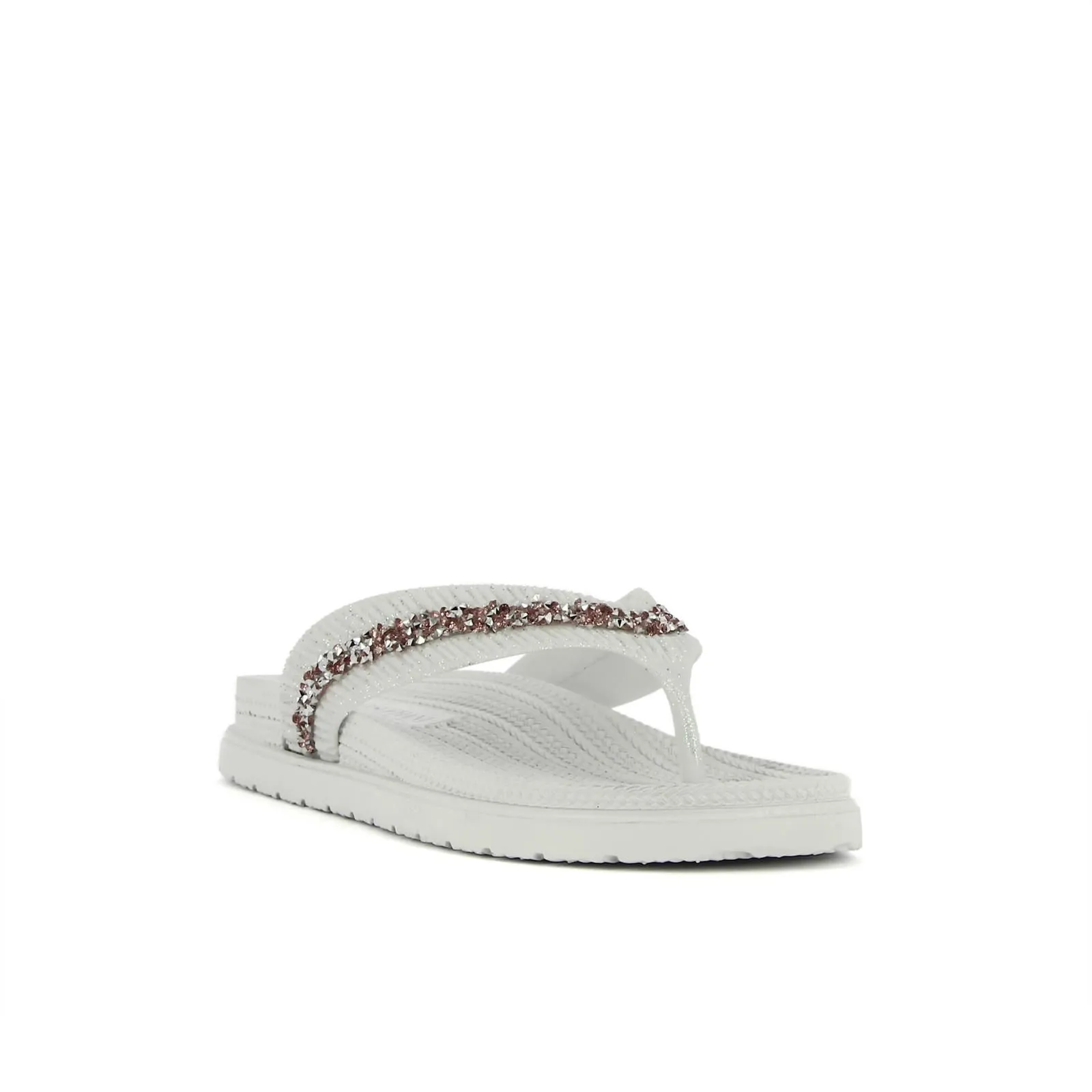 Ciabatte bianche in gomma da mare con strass