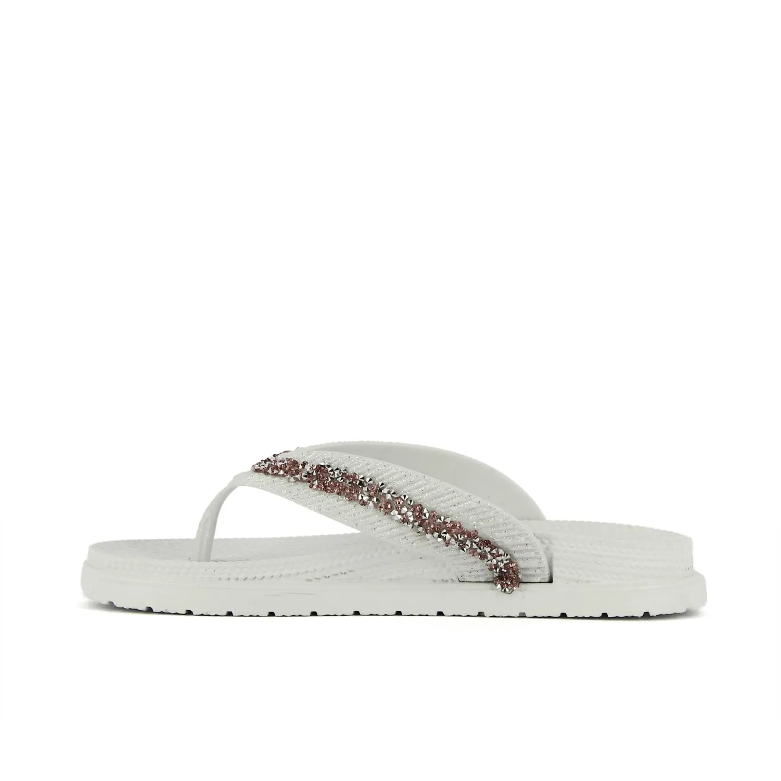 Ciabatte bianche in gomma da mare con strass