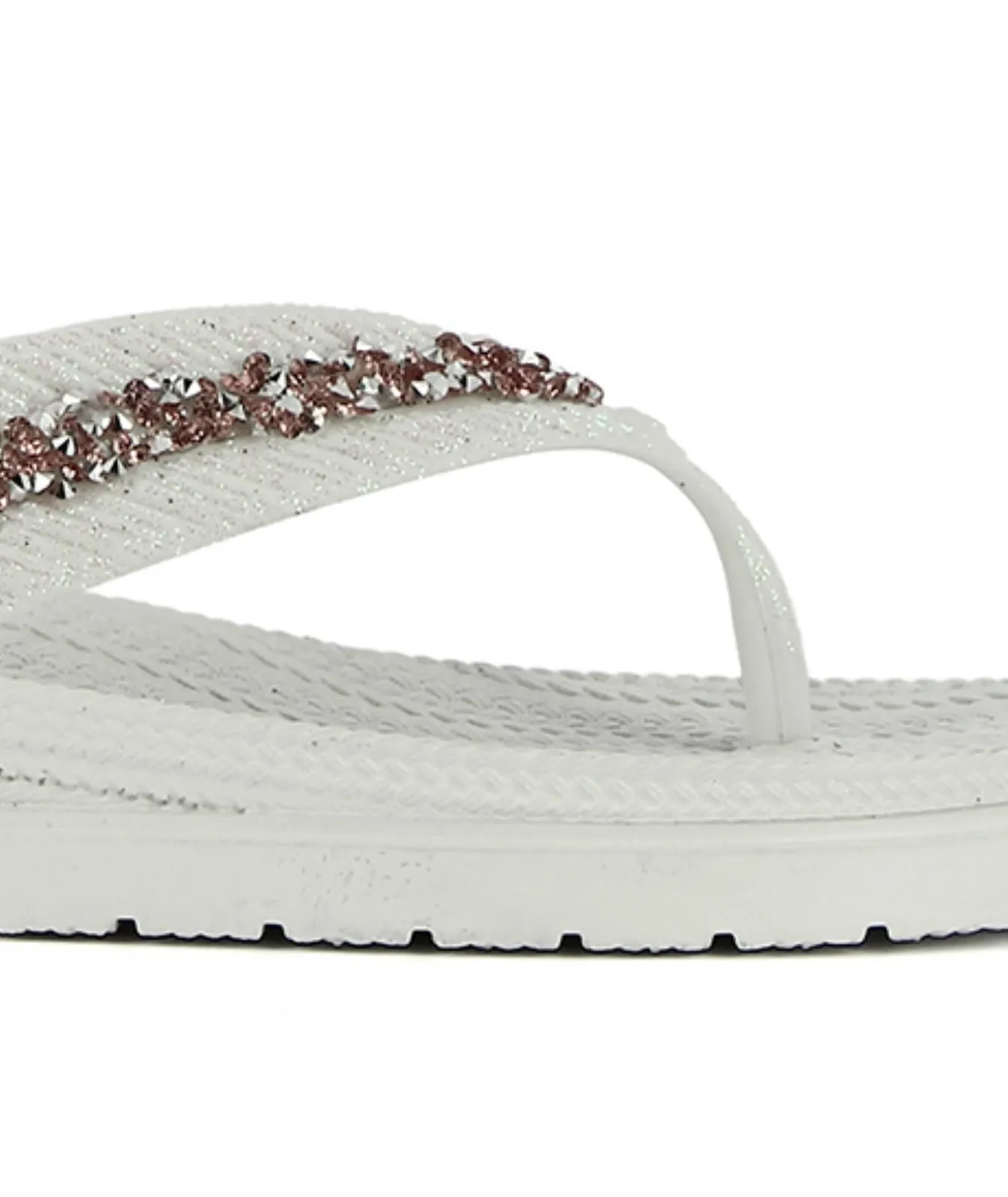 Ciabatte bianche in gomma da mare con strass
