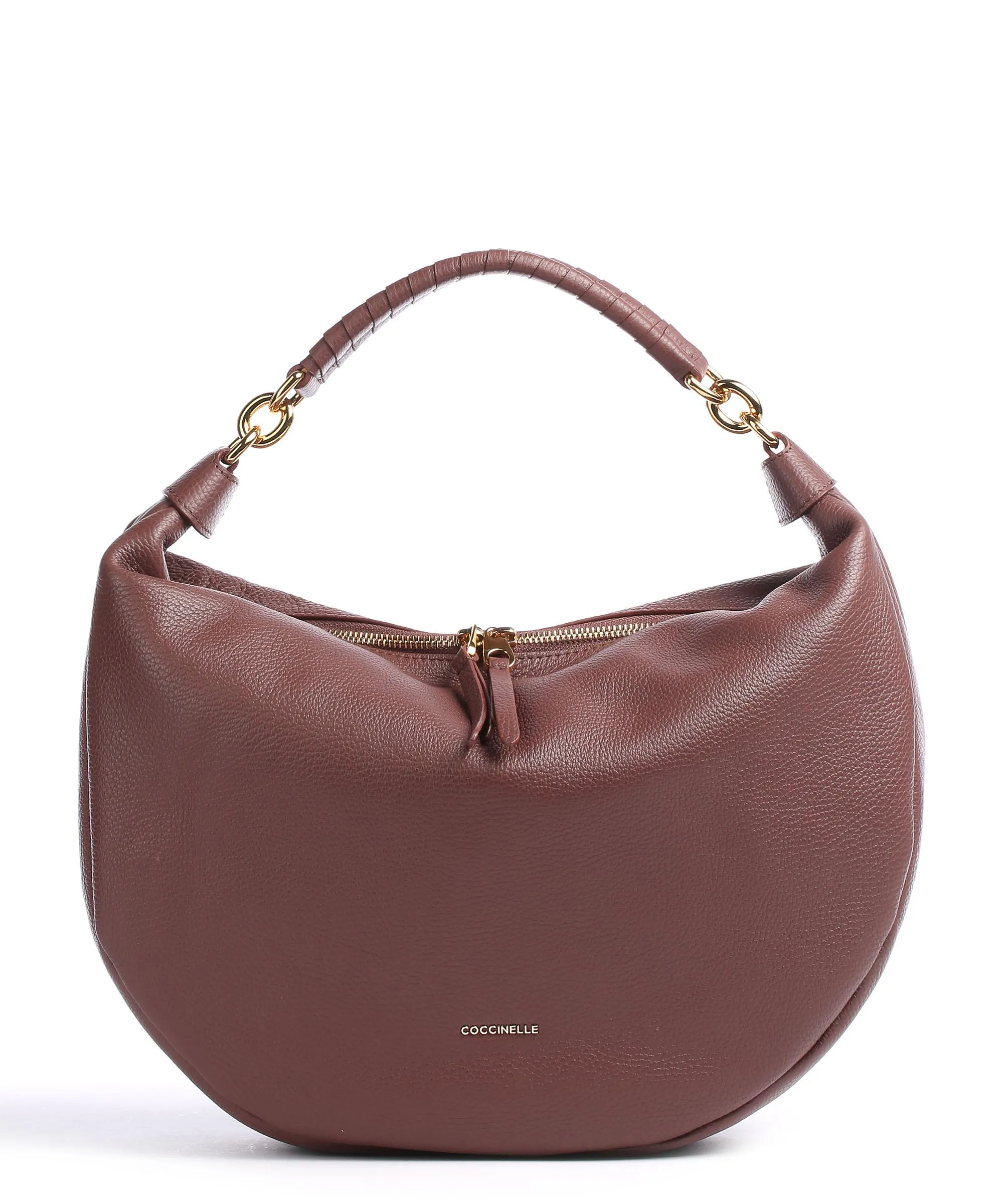  Coccinelle Maelody Borsa hobo pelle granulata marrone scuro  