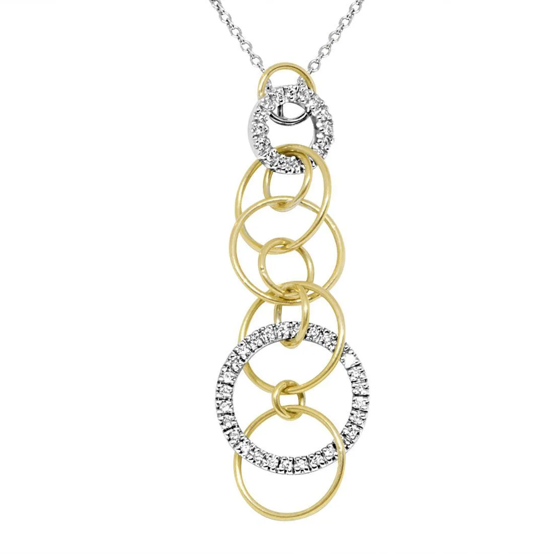 Collana con pendente in oro bianco e giallo con diamanti