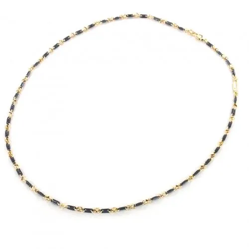 Collana da uomo Zancan in oro giallo e ceramica nera