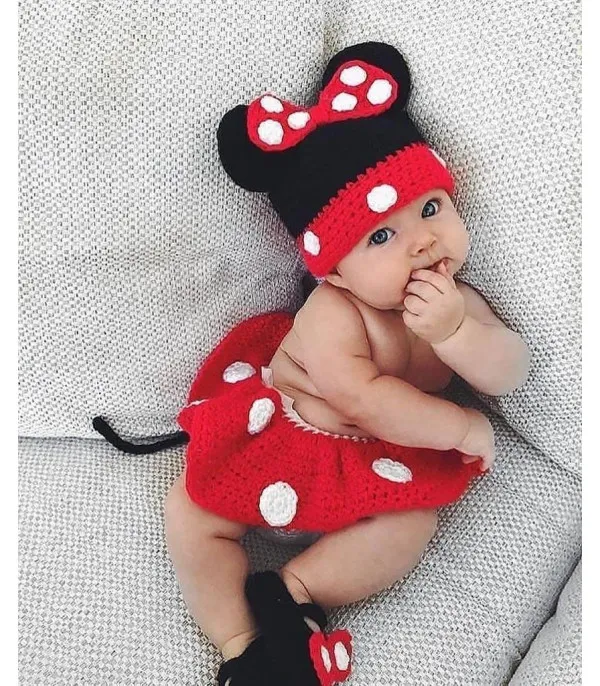 Completino neonato Minnie uncinetto