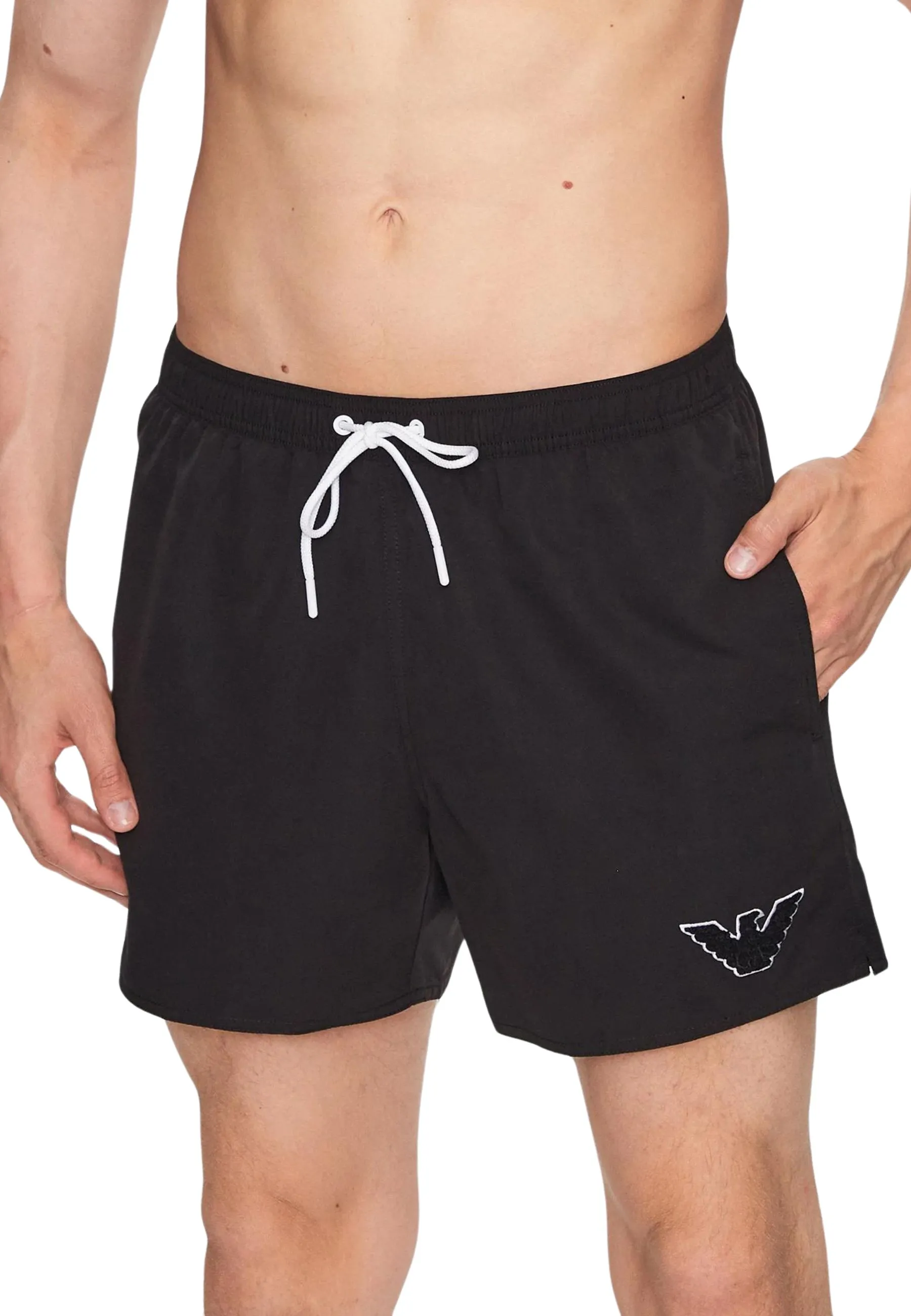 Costume boxer con coulisse e patch aquila in spugna