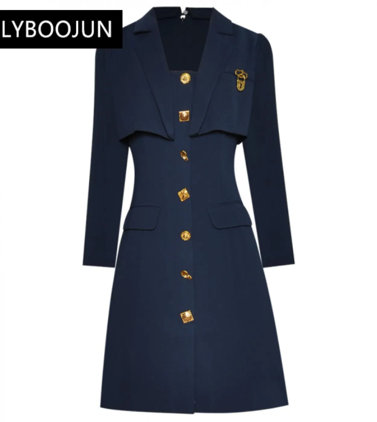 Designers Runway Fashion Spring New High Quality Womens Workplace Casual Vintage Elegant Chic Abiti Button Mini Dress