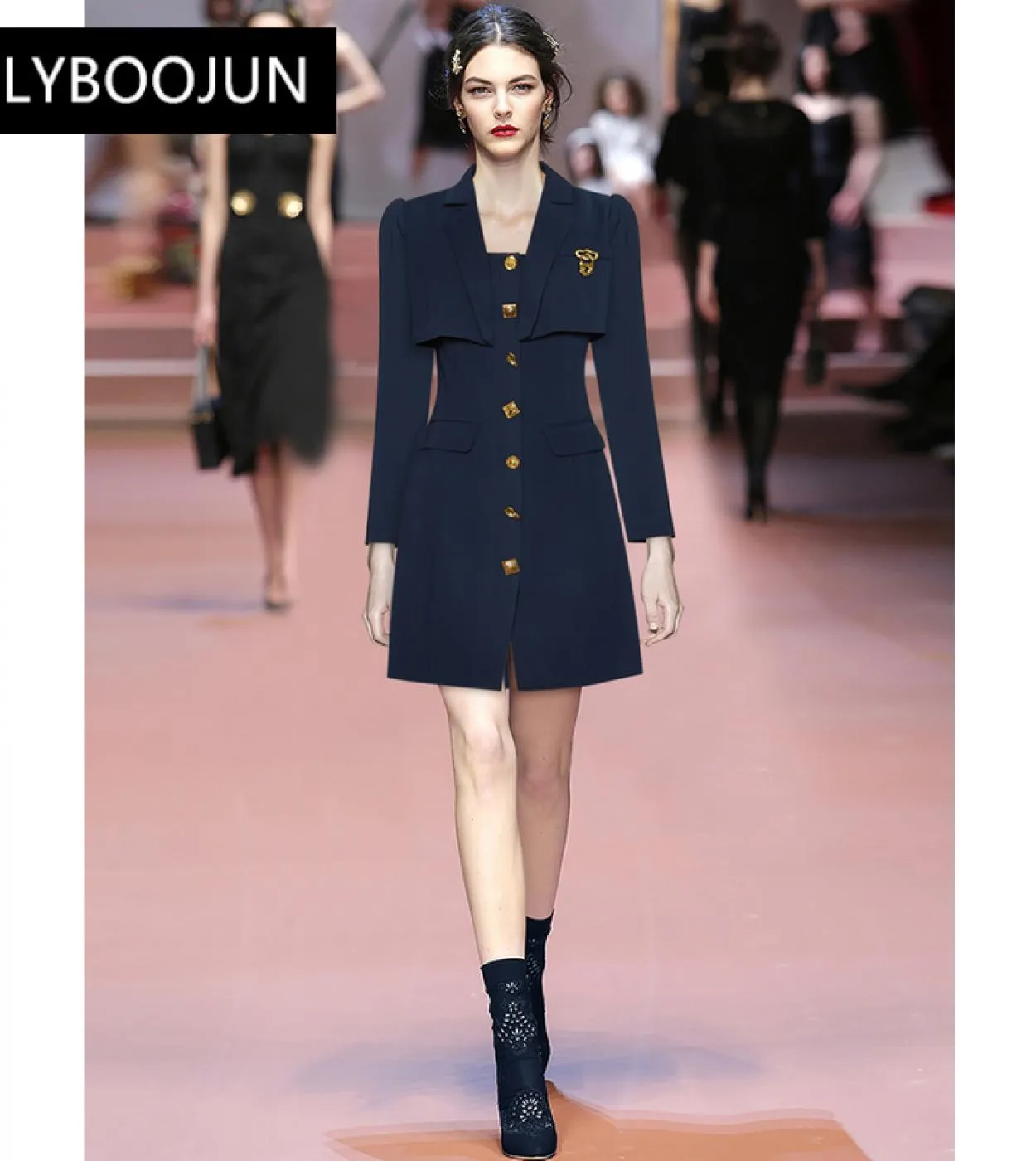 Designers Runway Fashion Spring New High Quality Womens Workplace Casual Vintage Elegant Chic Abiti Button Mini Dress