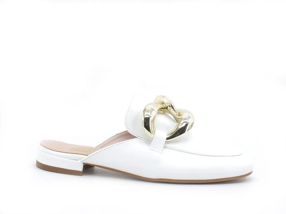 DIVINE FOLLIE Sabot Fibbia Laminato Bianco 190