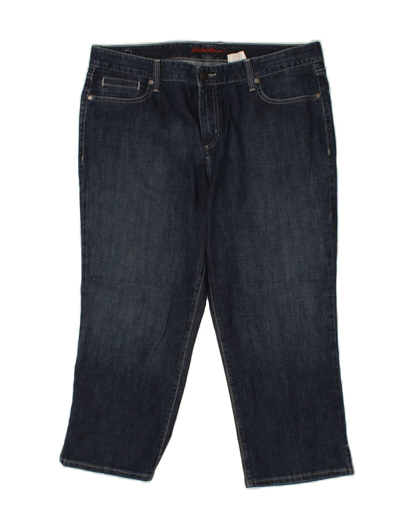 EDDIE BAUER Womens High Rise Cropped Jeans US 14 XL W34 L23 Navy Blue