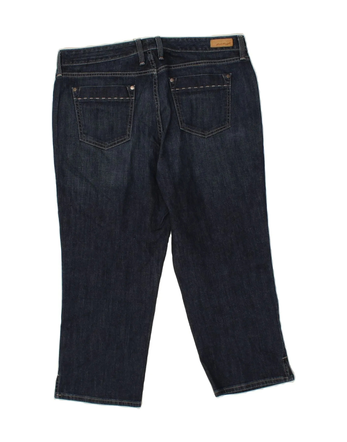 EDDIE BAUER Womens High Rise Cropped Jeans US 14 XL W34 L23 Navy Blue