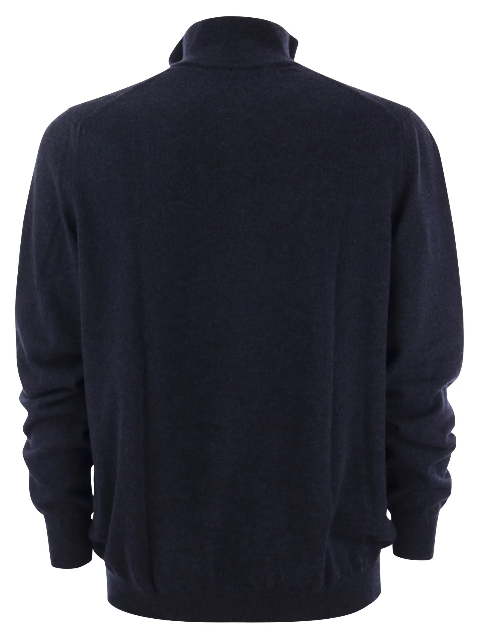 FAVONIO – Lupetto con zip a mezzo collo in cachemire