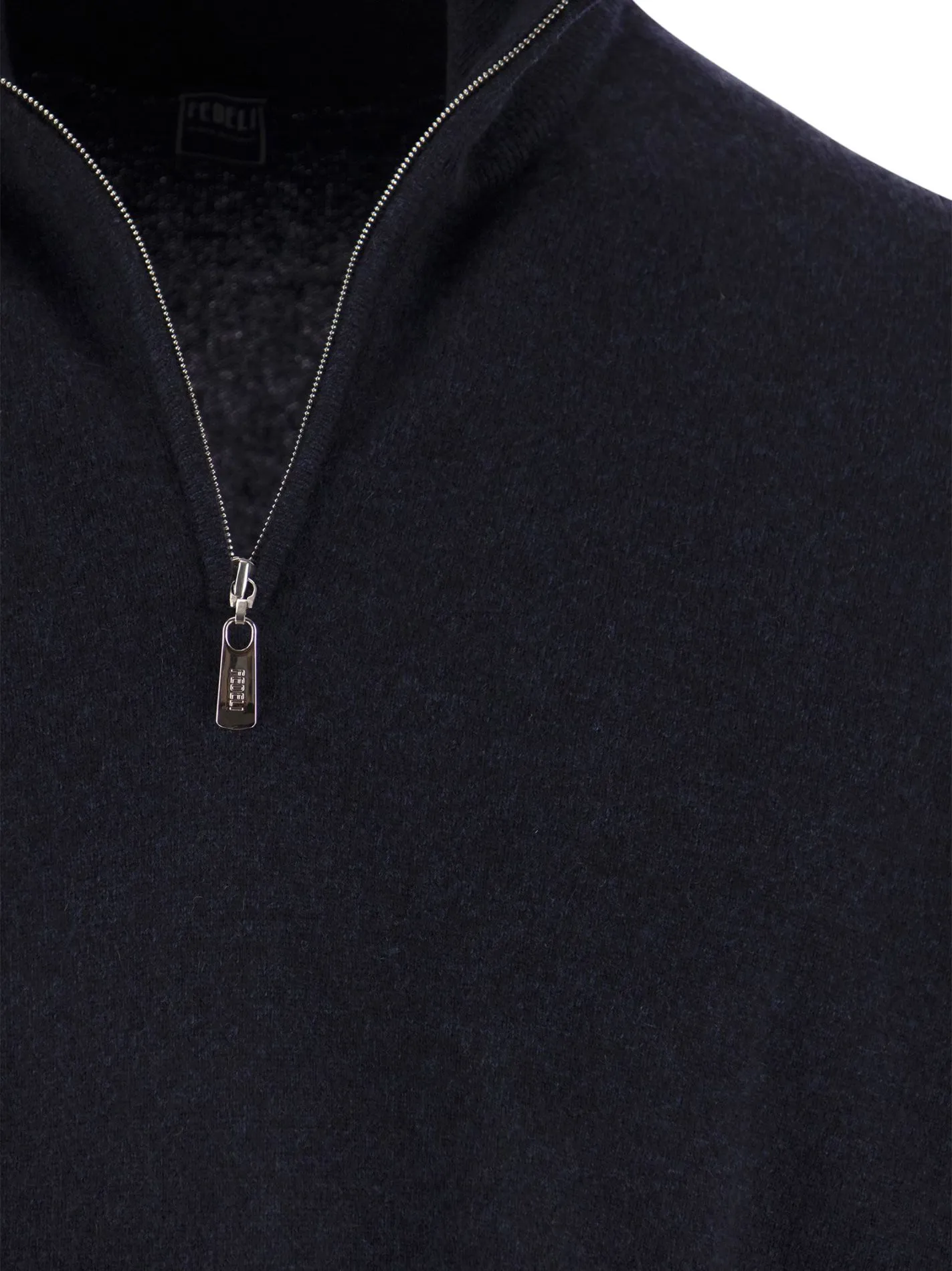 FAVONIO – Lupetto con zip a mezzo collo in cachemire