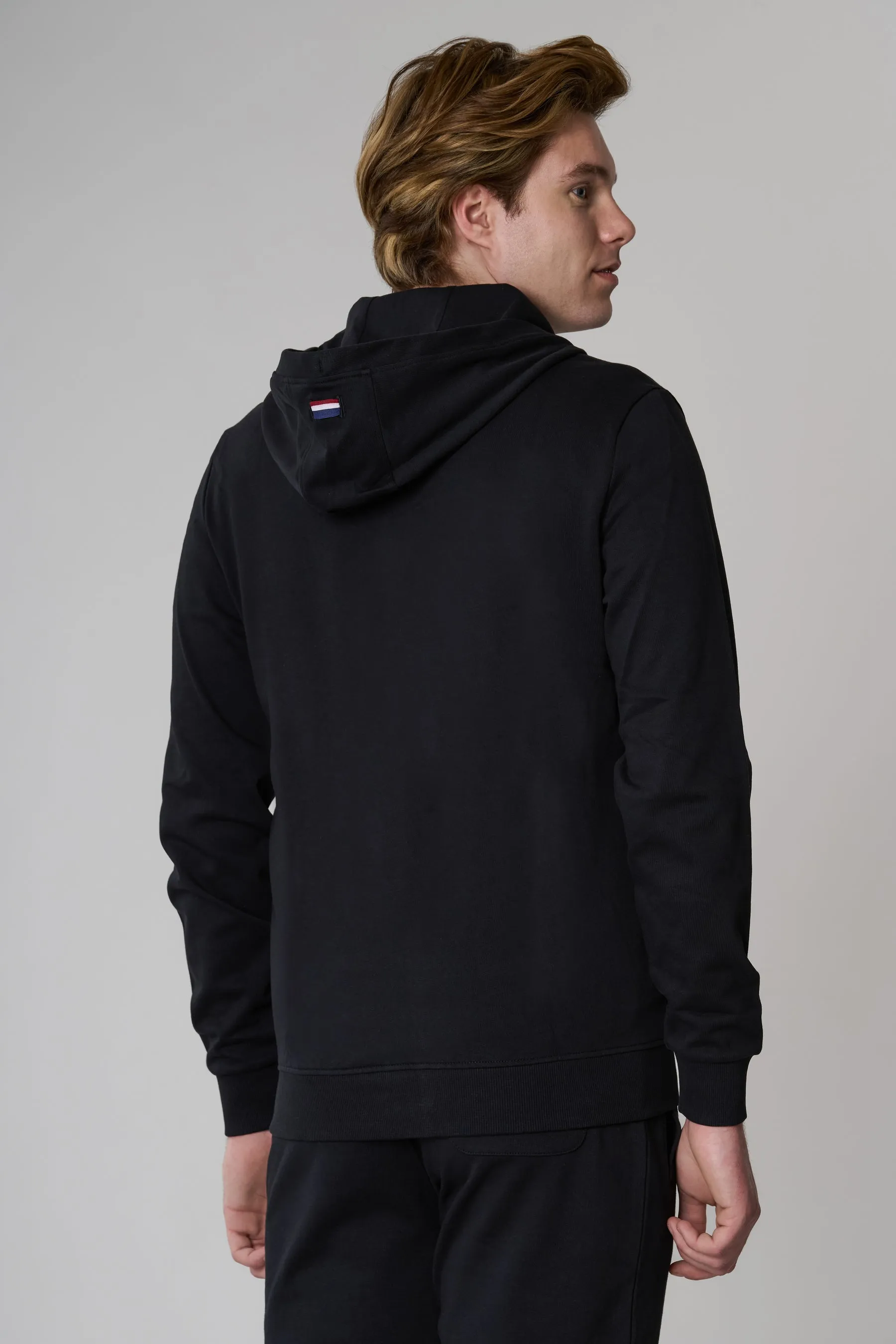 Felpa con cappuccio e chiusura zip con loogo