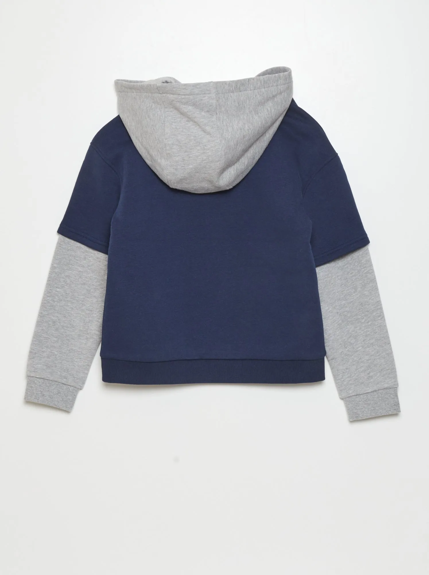 Felpa con maniche foderate e cappuccio - BLU