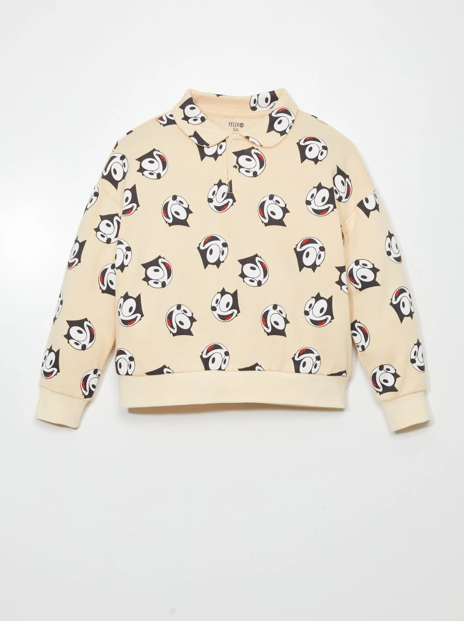 Felpa con stampa 'Felix the cat' - BEIGE