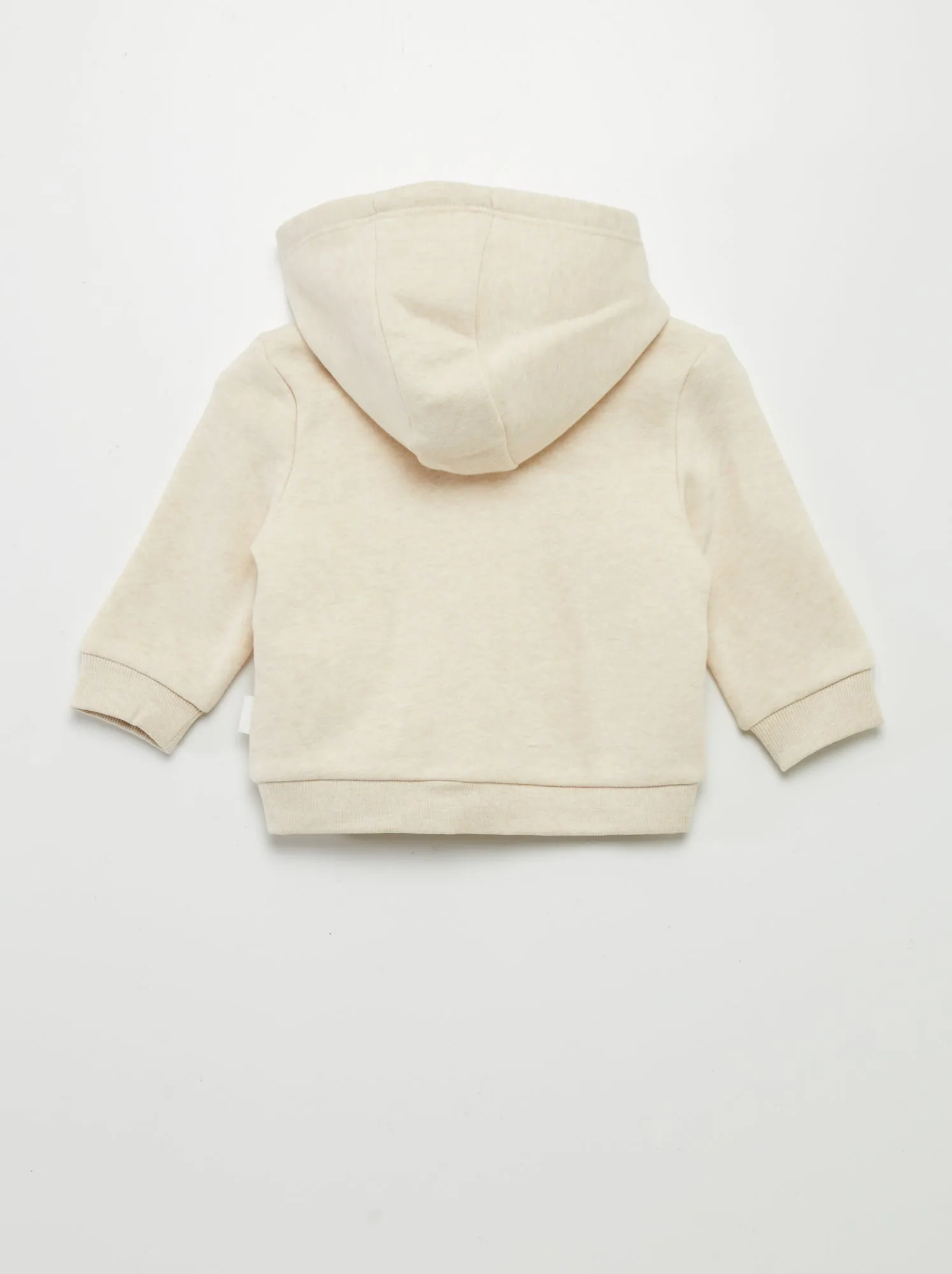 Felpa con zip e cappuccio - BEIGE