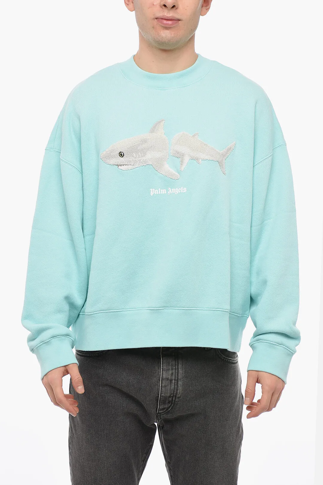 Felpa Girocollo WHITE SHARK con Patch in Spugna