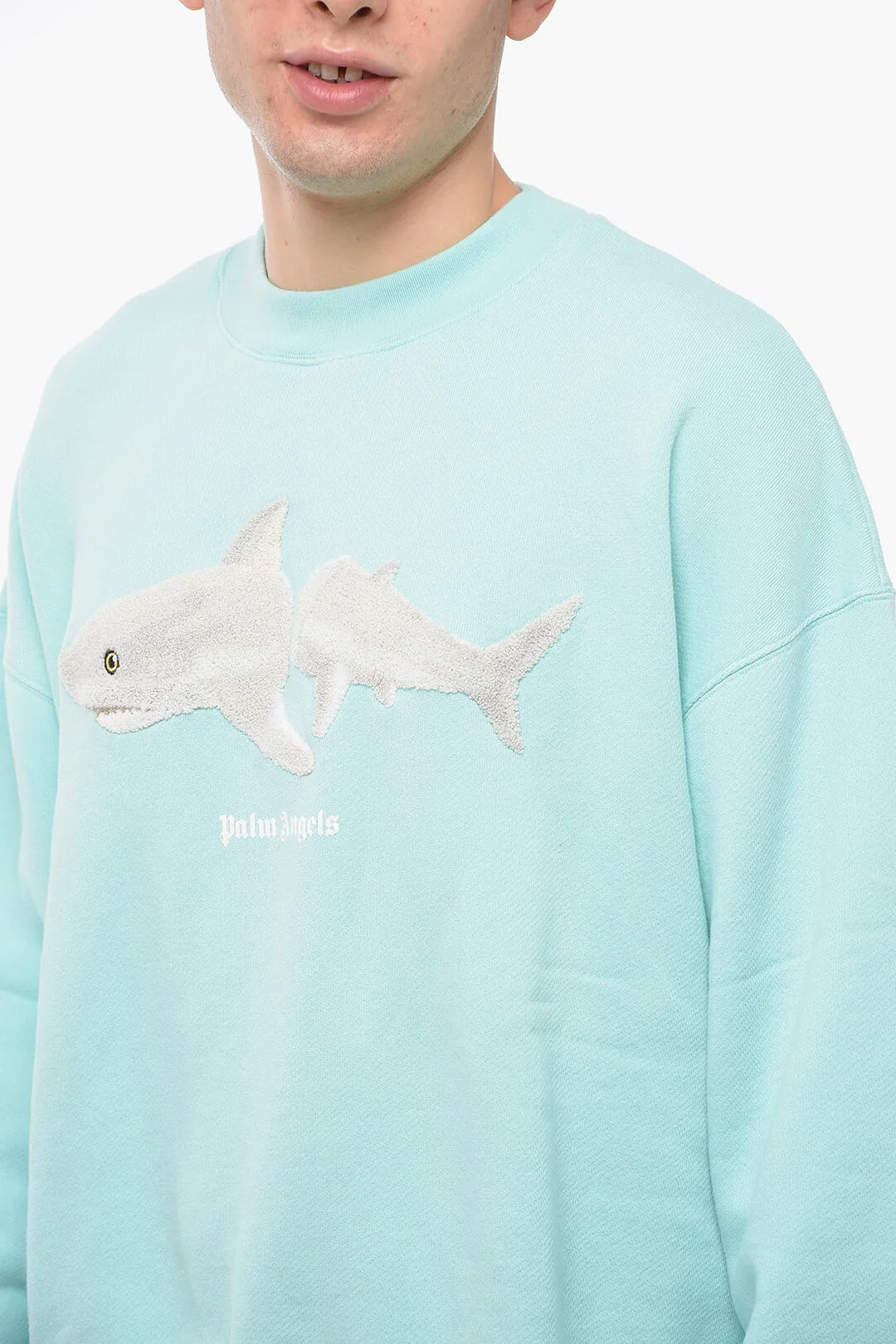 Felpa Girocollo WHITE SHARK con Patch in Spugna