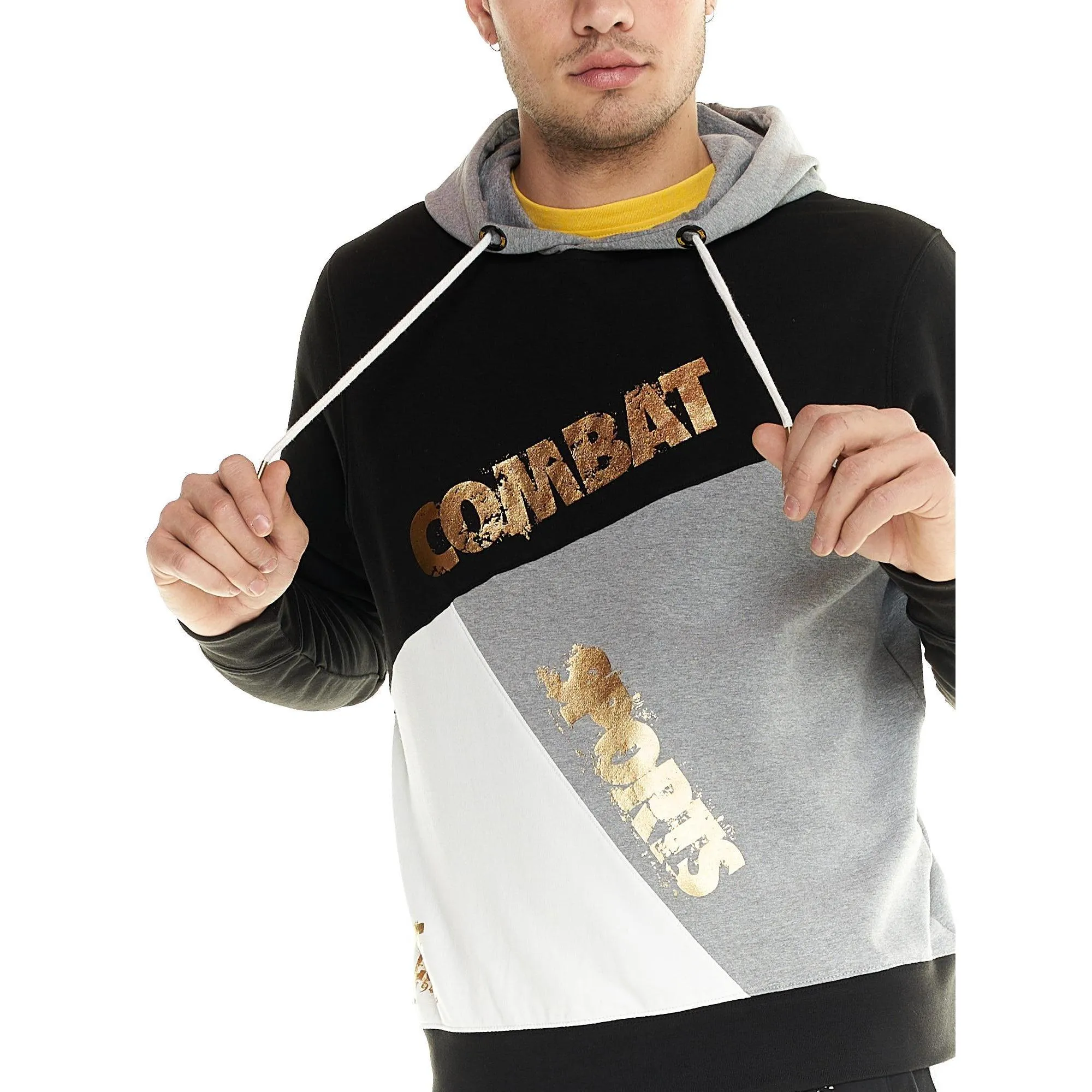 Felpa Leone uomo color block Winter Gold