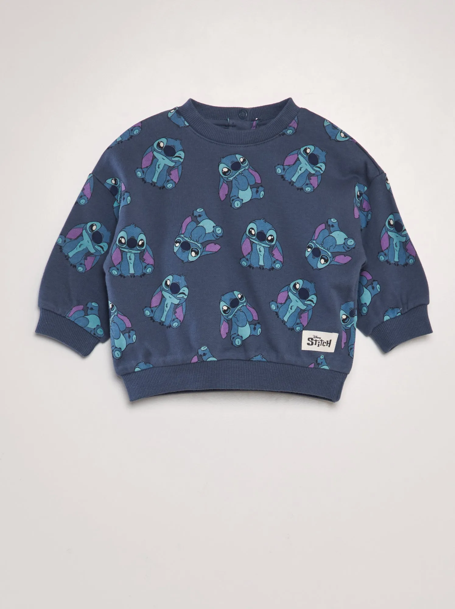 Felpa stampa 'Stitch' - BLU