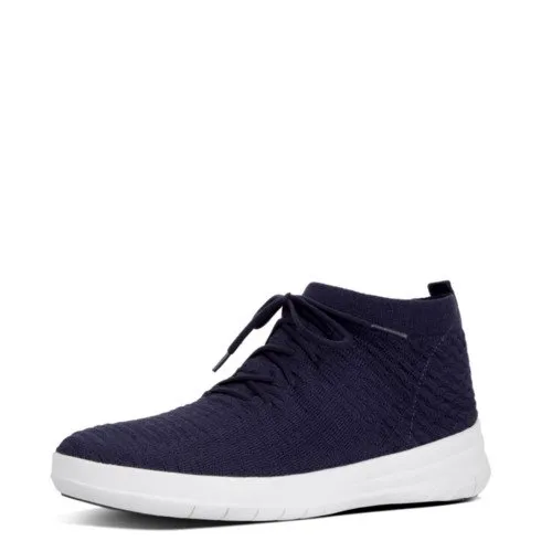 FitFlop UBERKNIT SLIP-ON HIGH TOP SNEAKER IN WAFFLE KNIT DARK SAPPHIRE