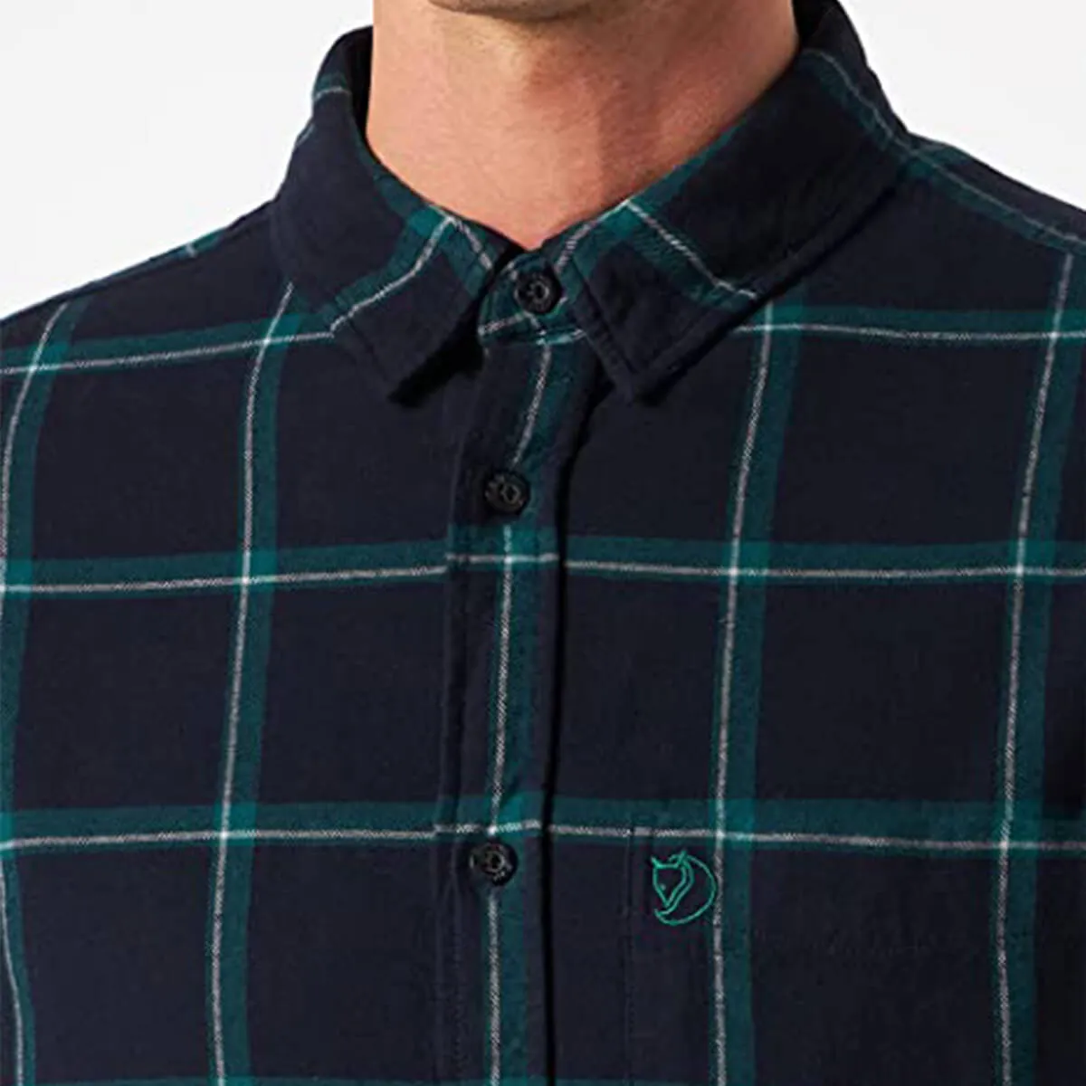 Fjallraven camicia uomo m/l ovik comfort colore blu scuro/verde artico