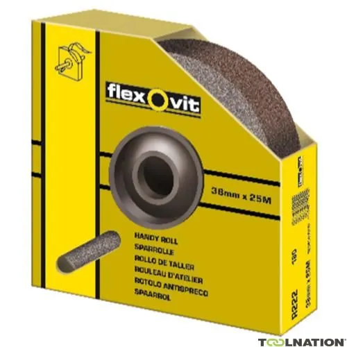 Flexovit 63642559052 KF271 Rotolo di levigatura 50 mm x 25 mtr. P320 Panno universale in scatola
