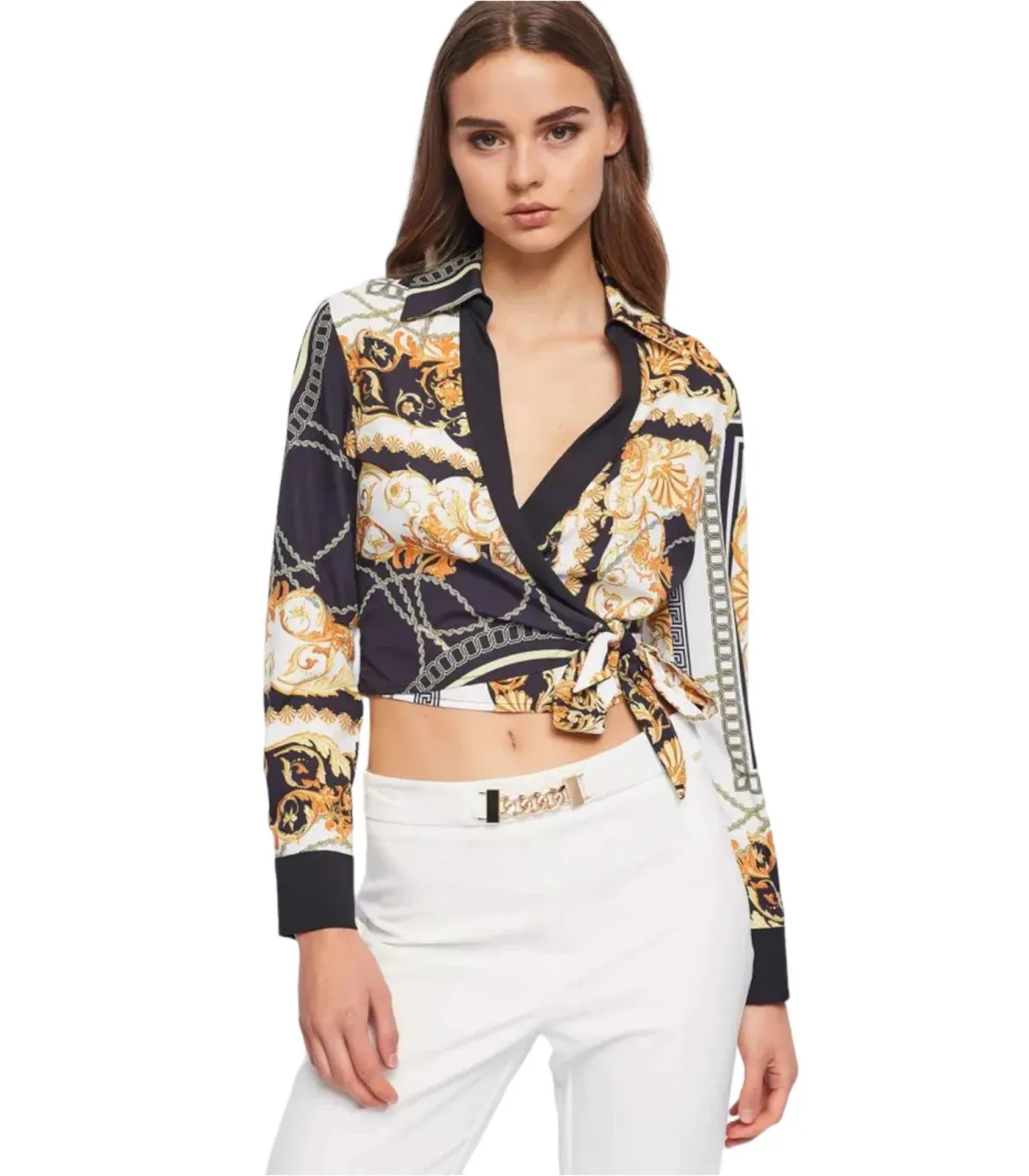 Gaudi Donna Camicia Manica lunga  Incrociata Davanti