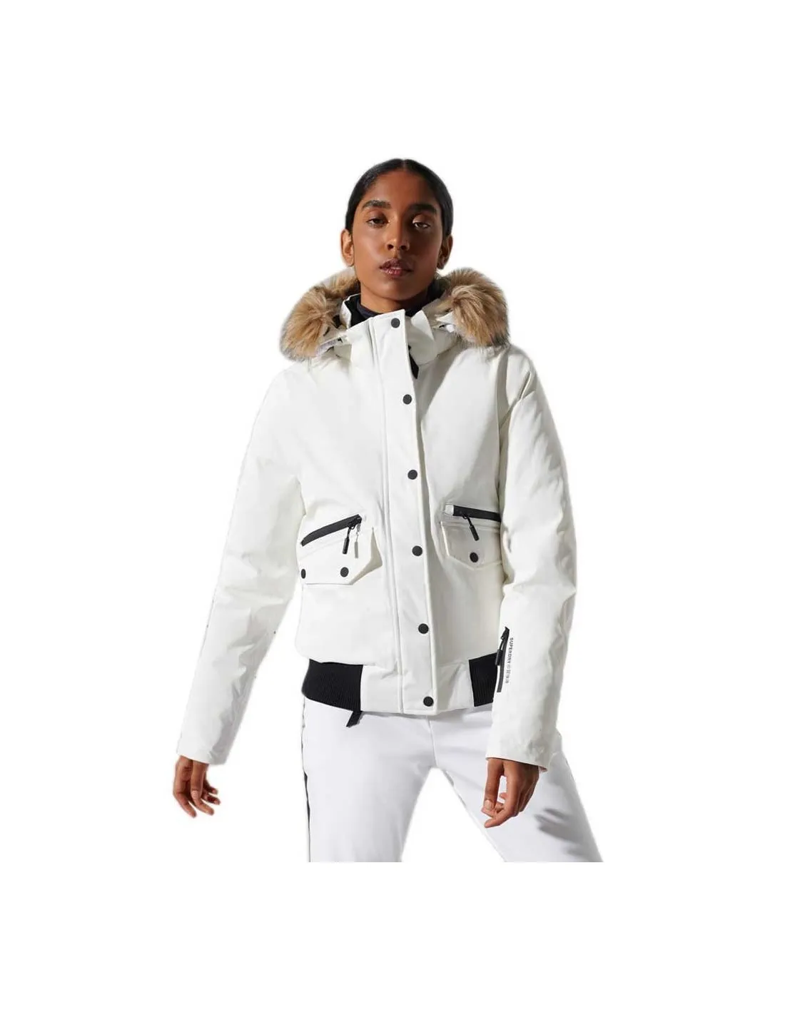 Giacca da sci Superdry Everest Down Snow Bomber Bianca
