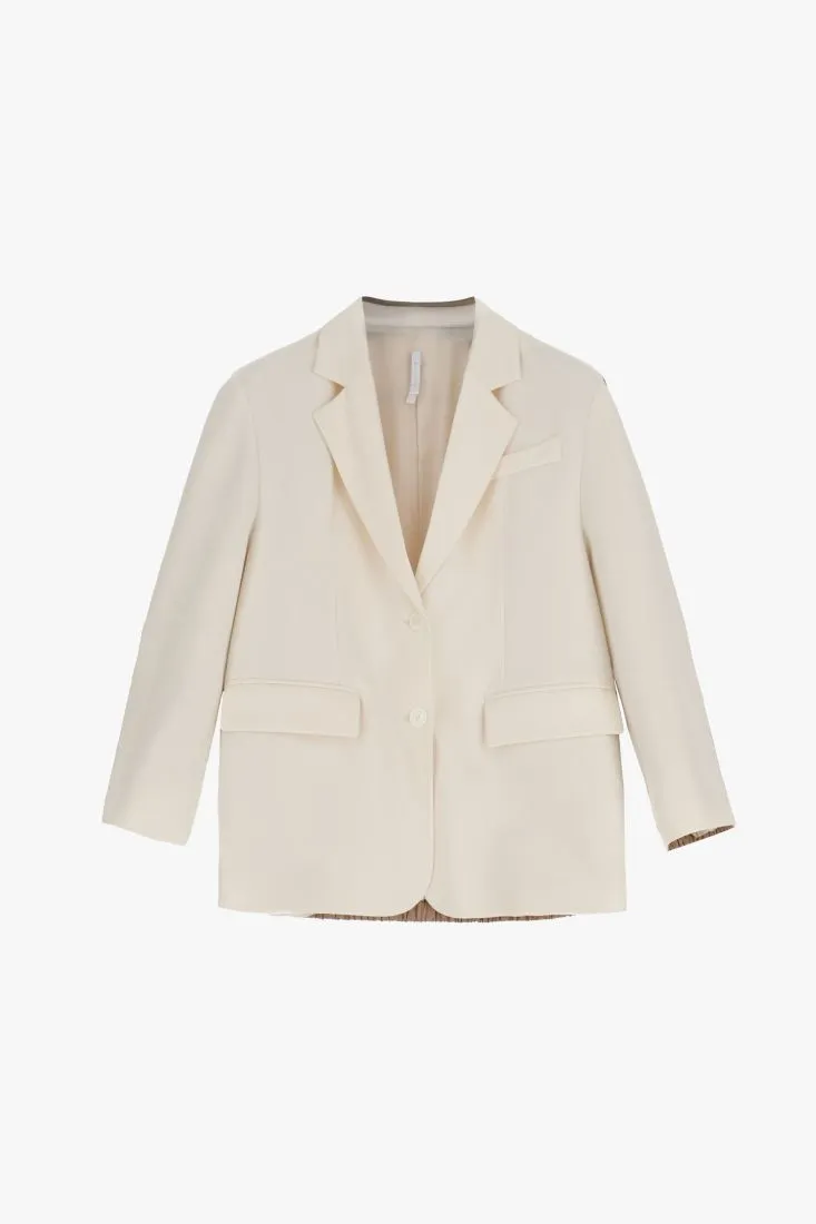 Giacca monopetto bicolor con orli elasticizzati sul retro