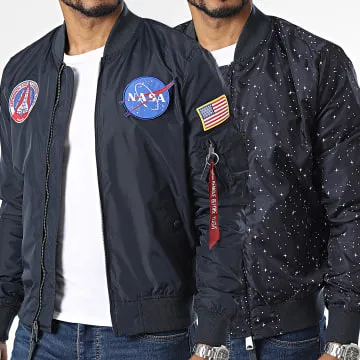Giacca reversibile Bombers NASA Blu Navy