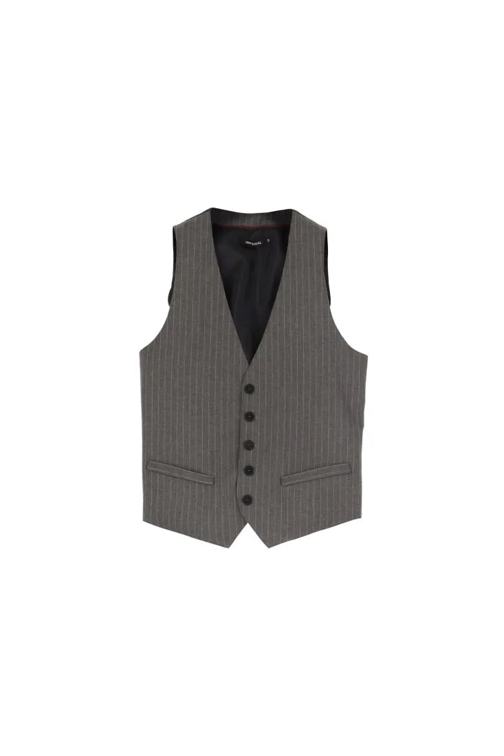 Gilet a righe con tasche a filetto