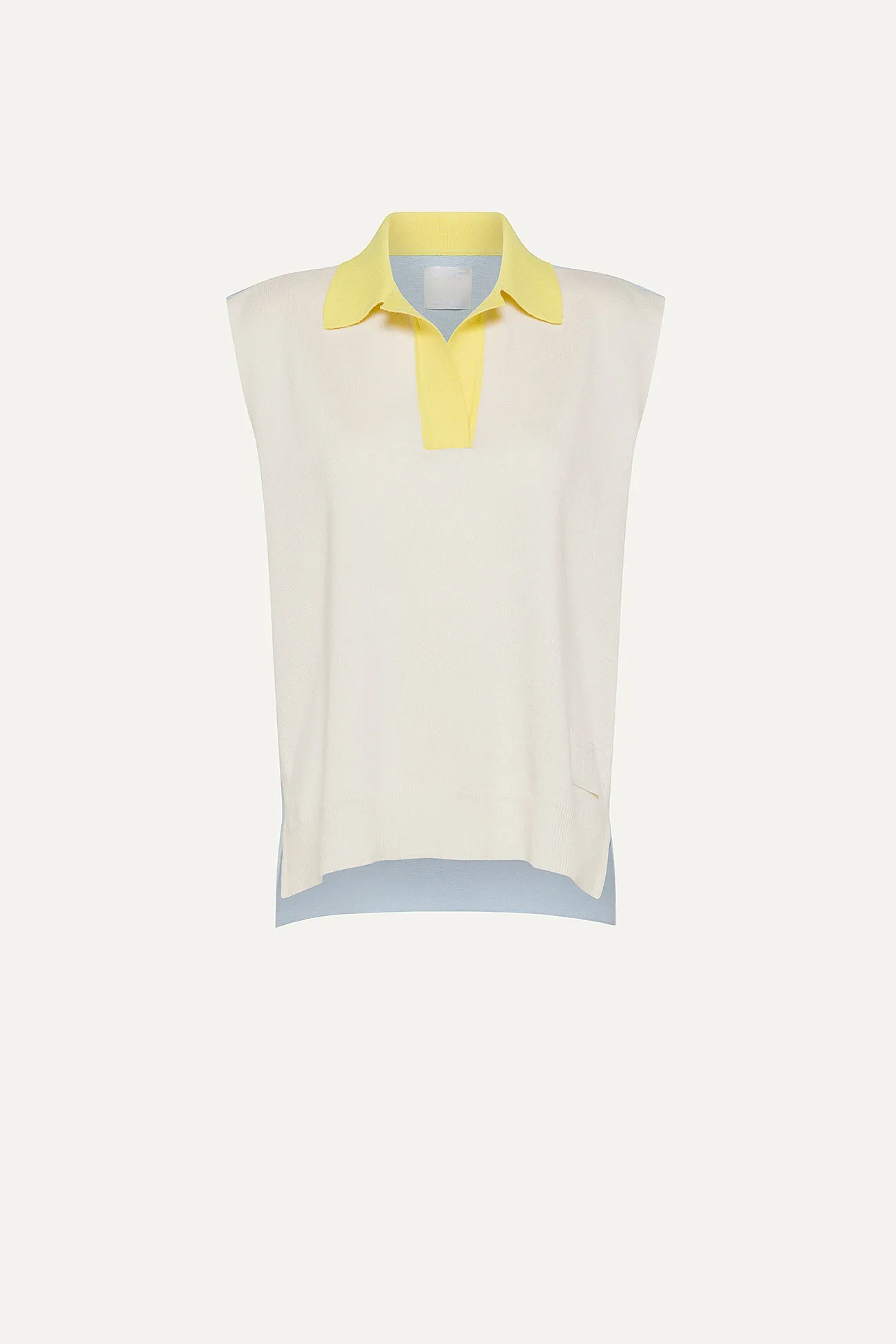 GILET COLORATO IN COTONE 4057 - PANNA/AZZURRO