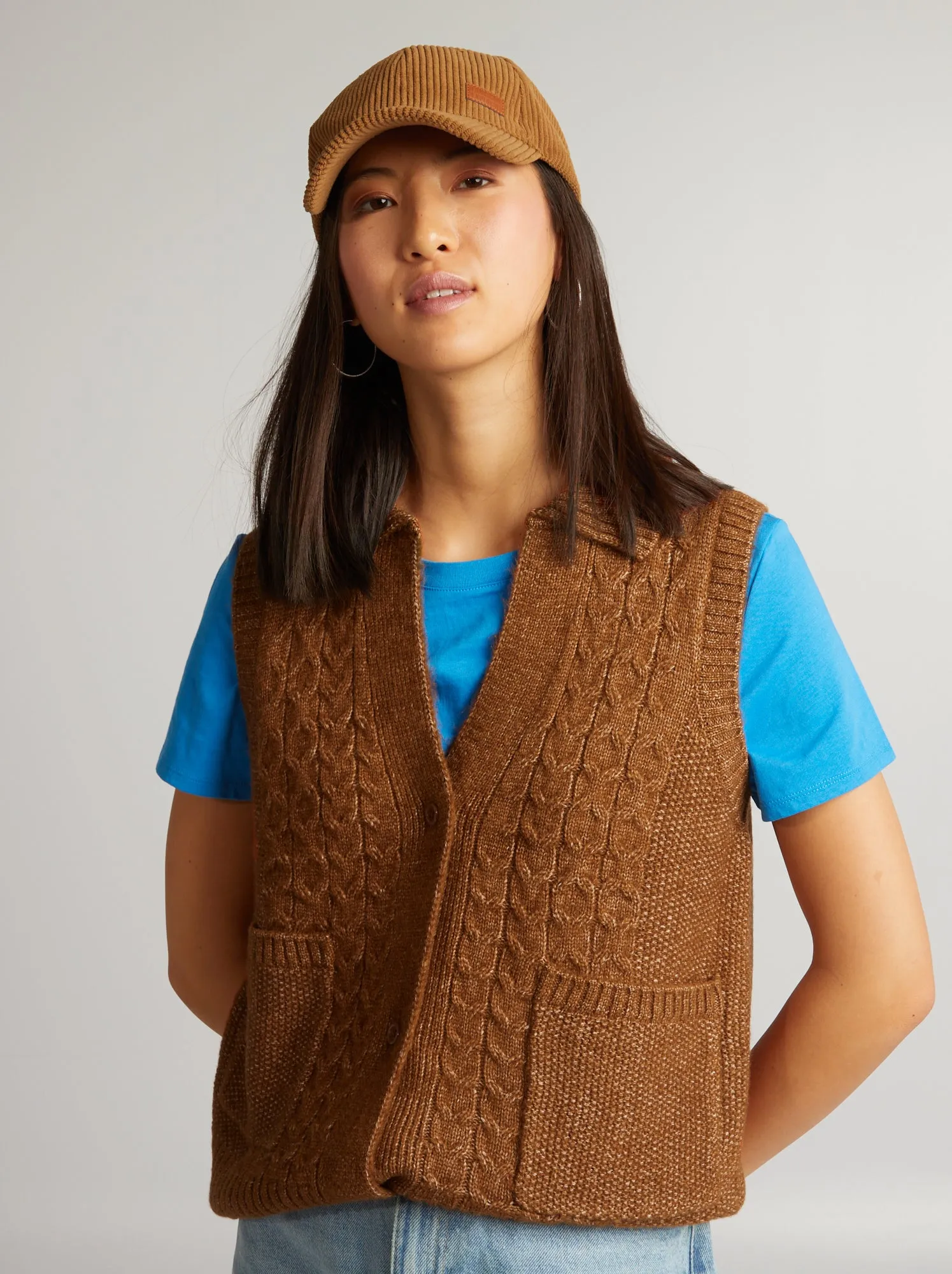 Gilet in maglia - MARRONE