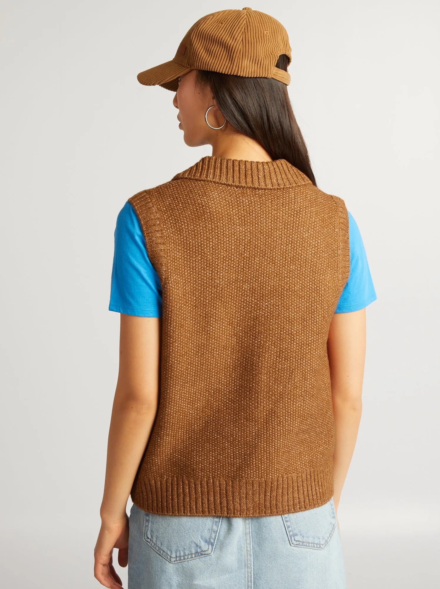 Gilet in maglia - MARRONE
