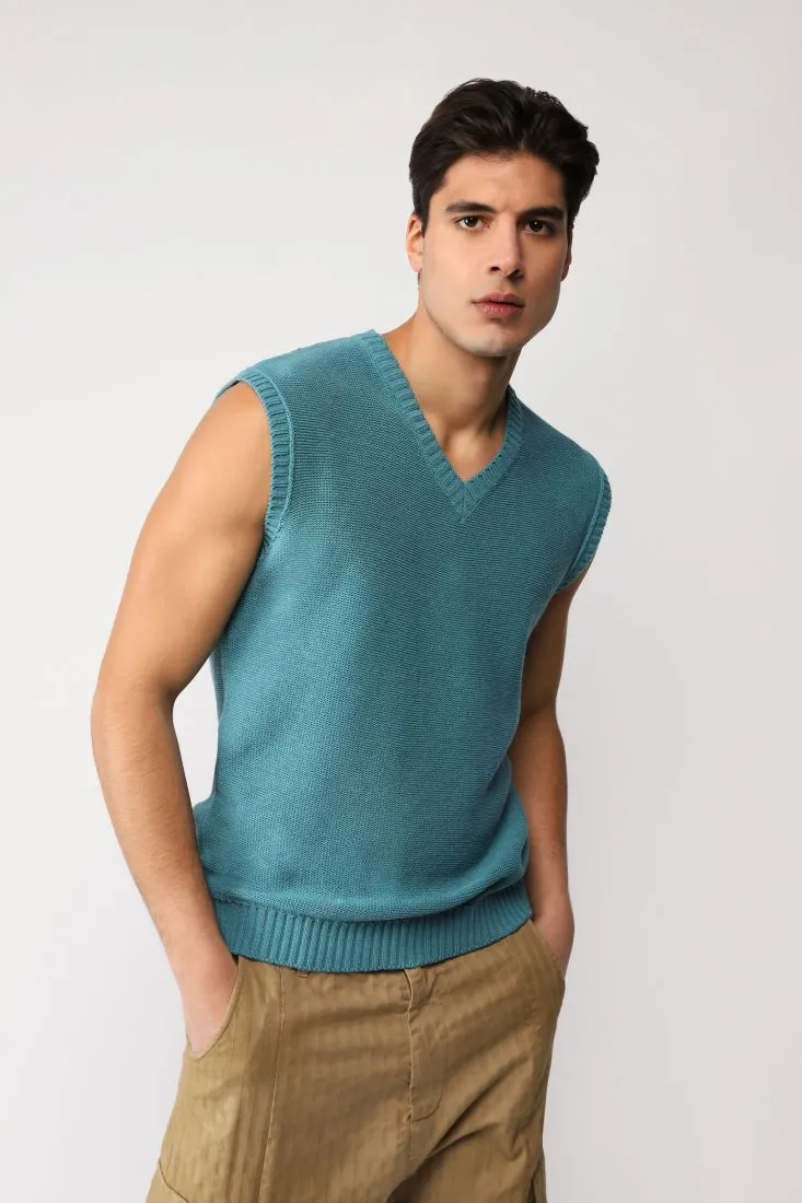 Gilet monocolour con scollo a V