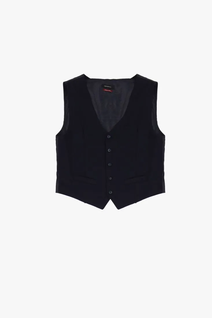 Gilet monocolour con taschino e tasche a filetto
