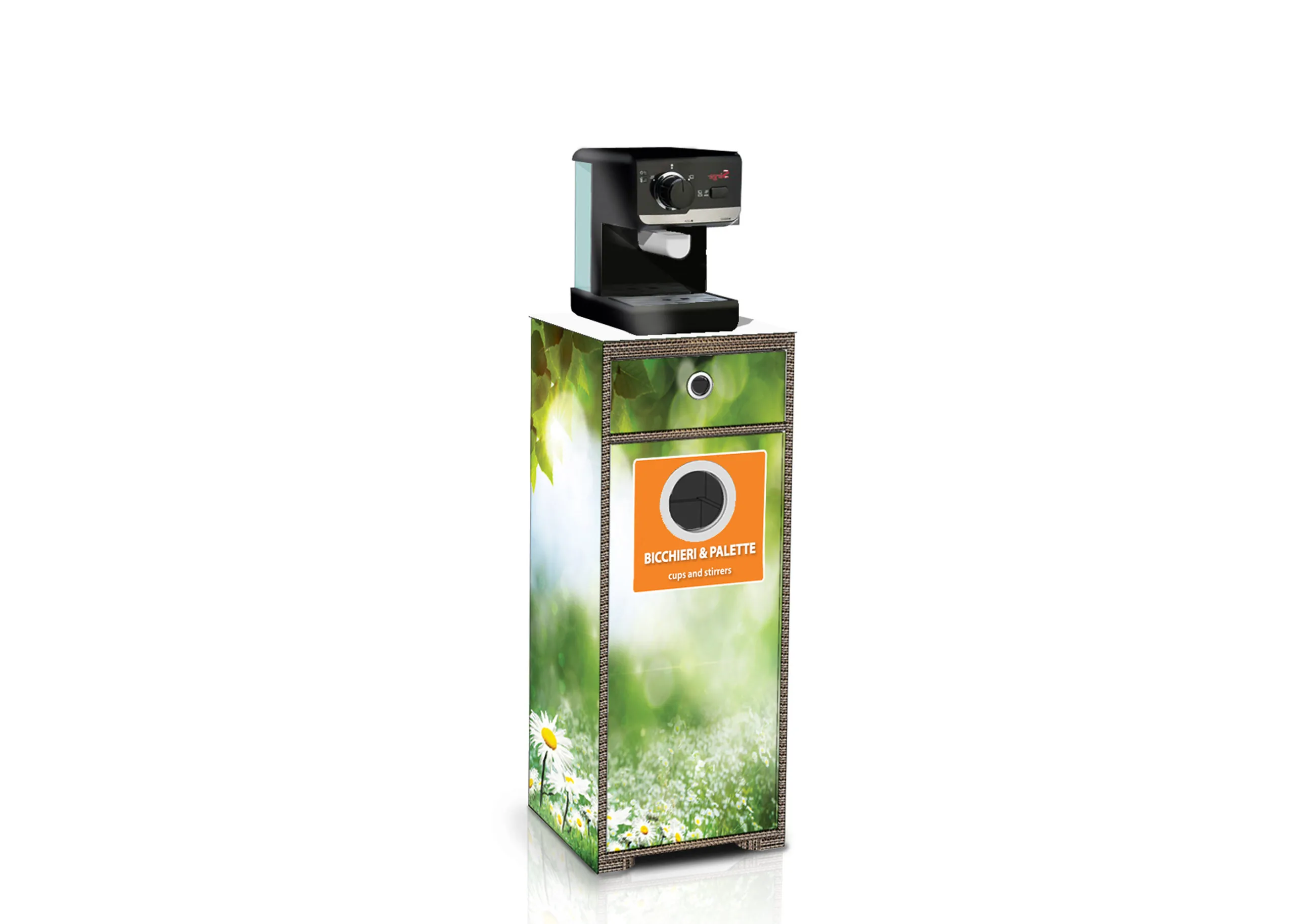 Gleno 1.3 - Mobile porta macchina da caffè in cartone naturale