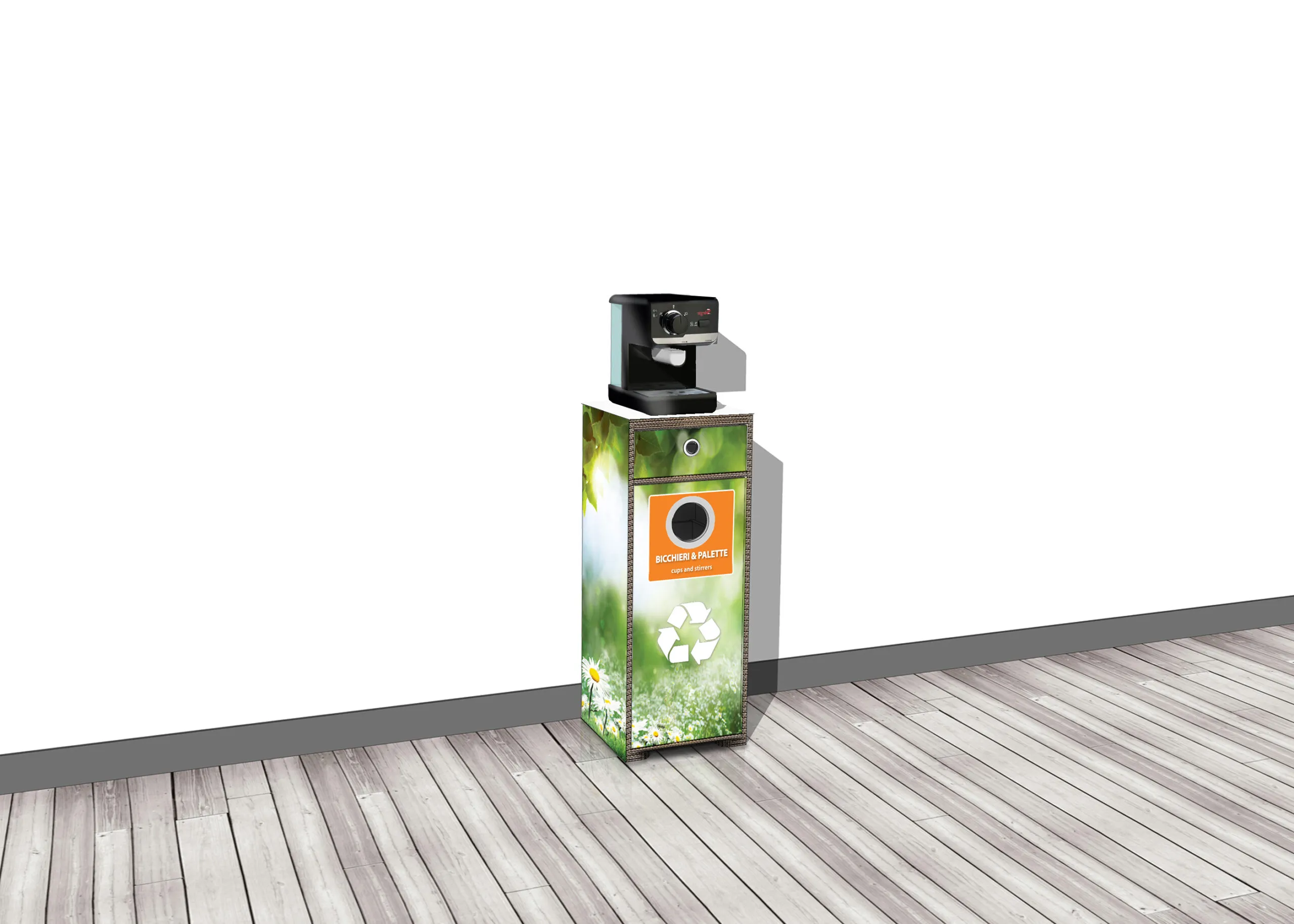 Gleno 1.3 - Mobile porta macchina da caffè in cartone naturale
