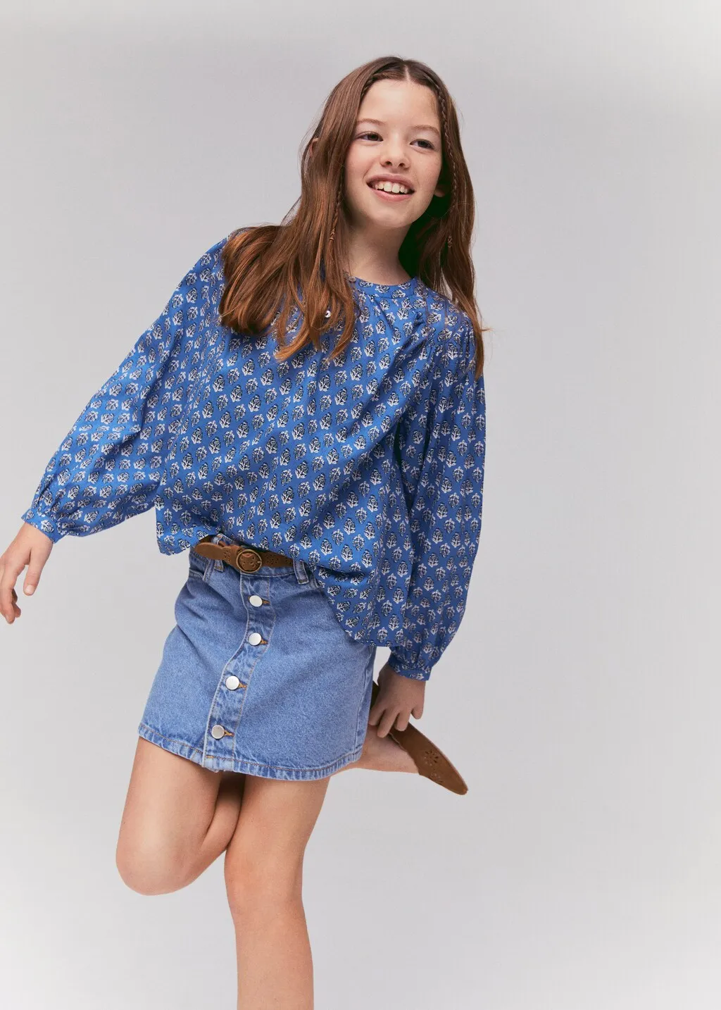 Gonna denim bottoni
