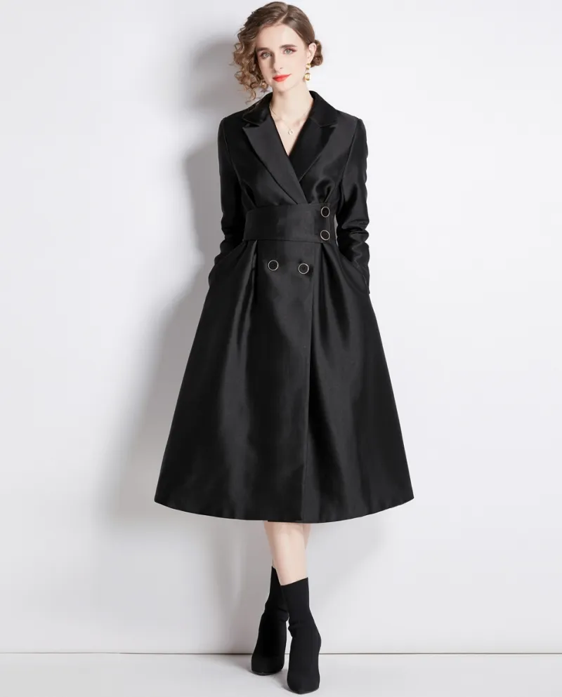 Gonna lunga da donna con colletto elegante e dignitosa