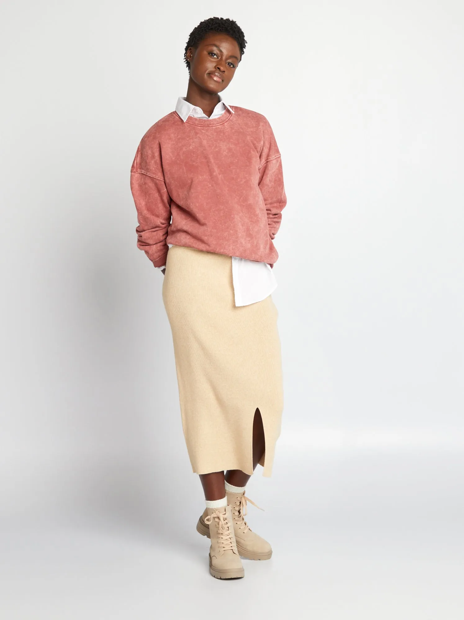 Gonna midi - BEIGE