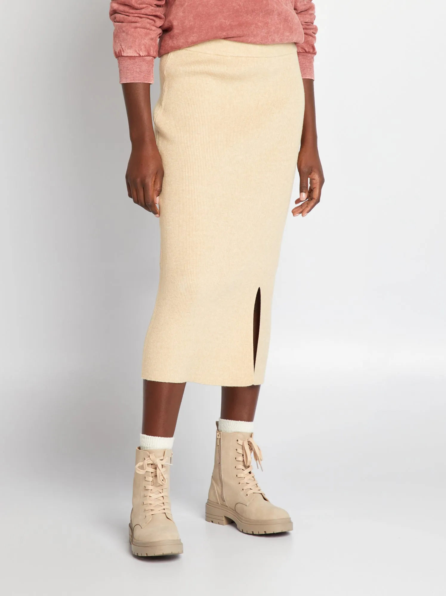 Gonna midi - BEIGE