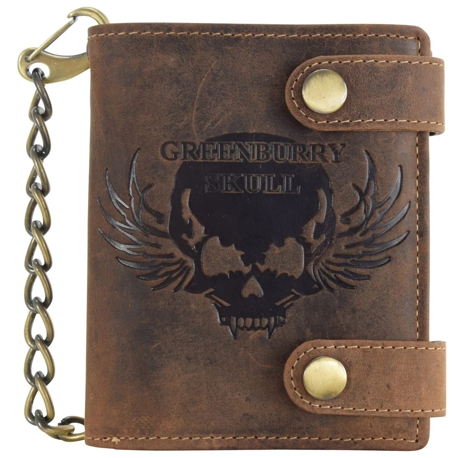 Greenburry Portafoglio teschio vintage in pelle 10 cm