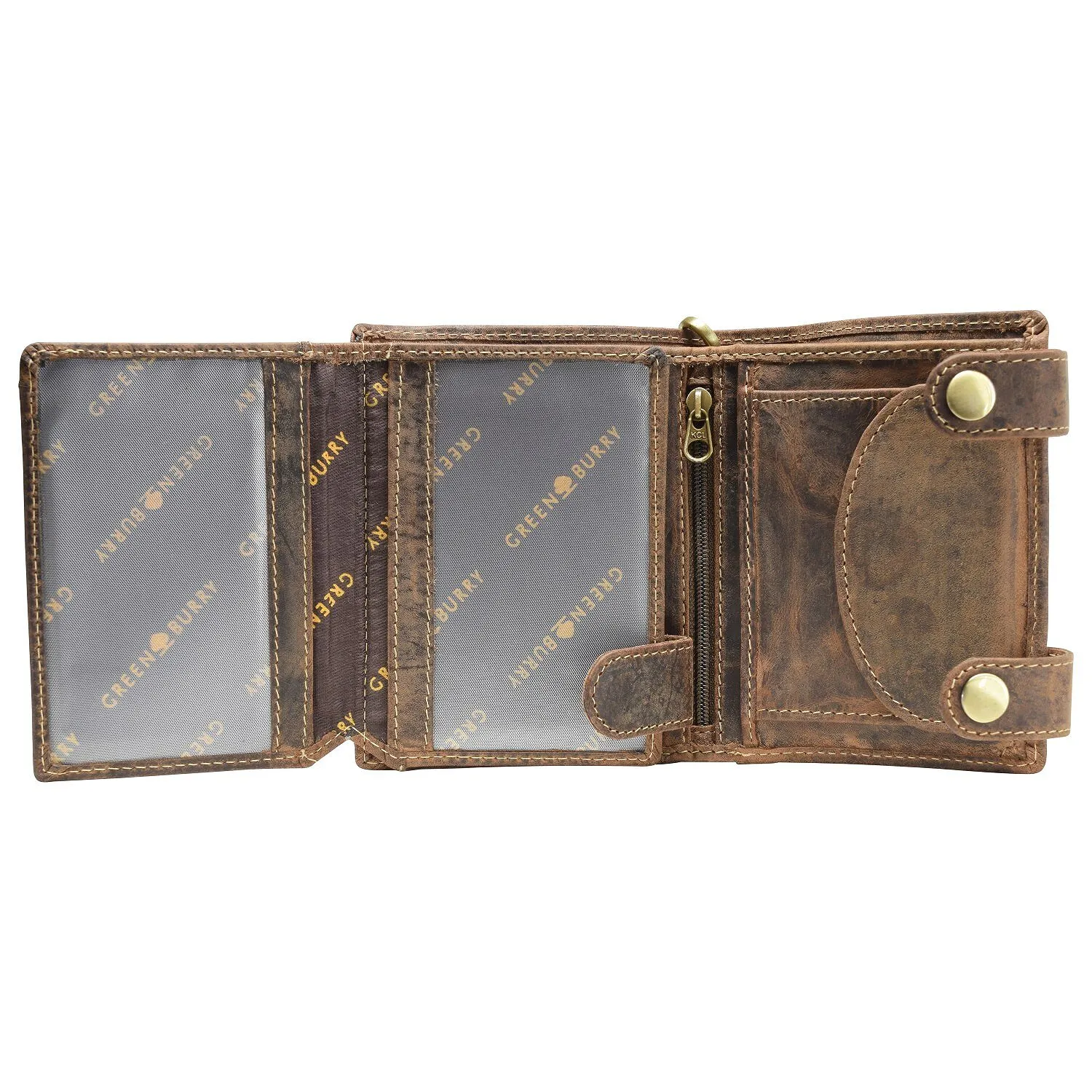 Greenburry Portafoglio teschio vintage in pelle 10 cm