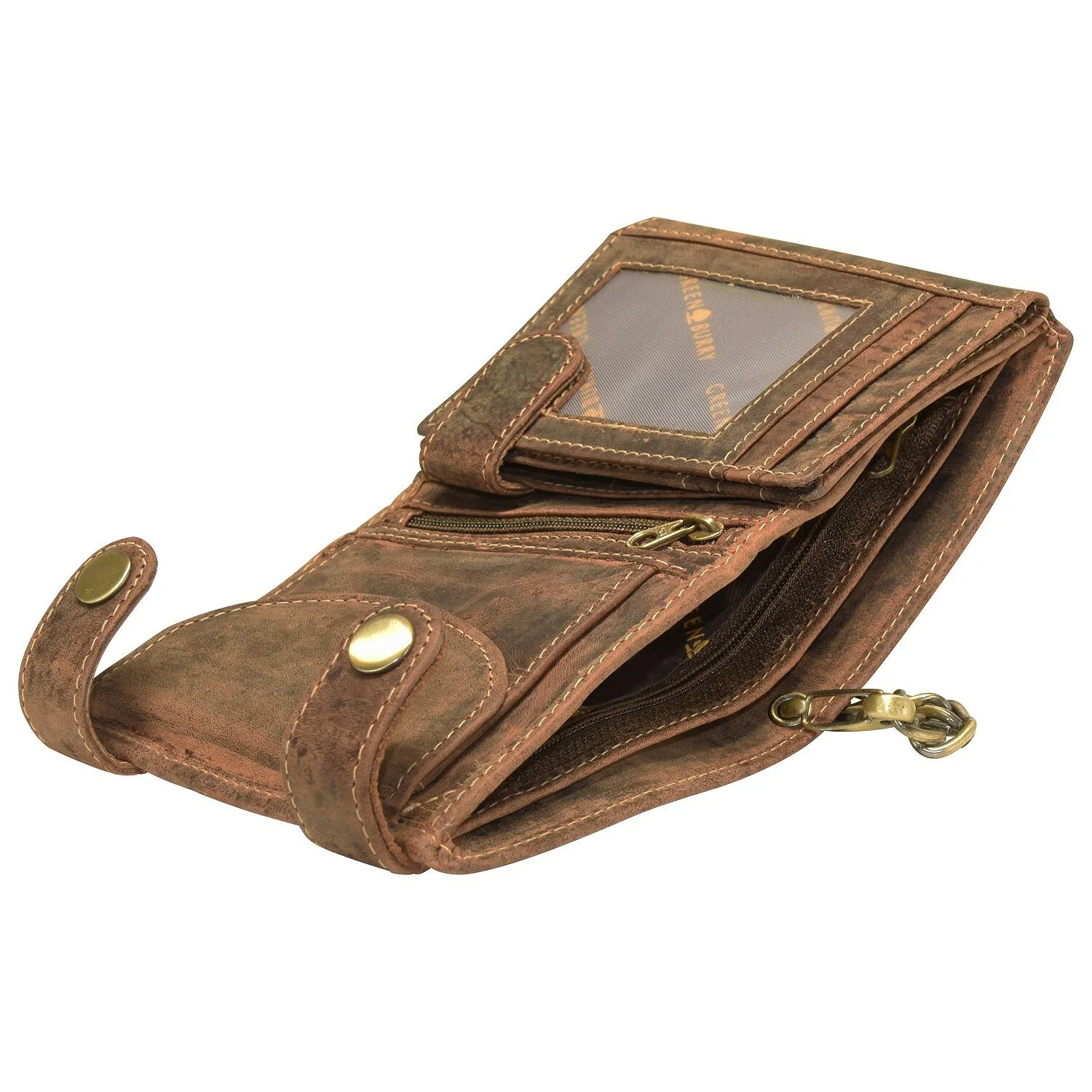 Greenburry Portafoglio teschio vintage in pelle 10 cm