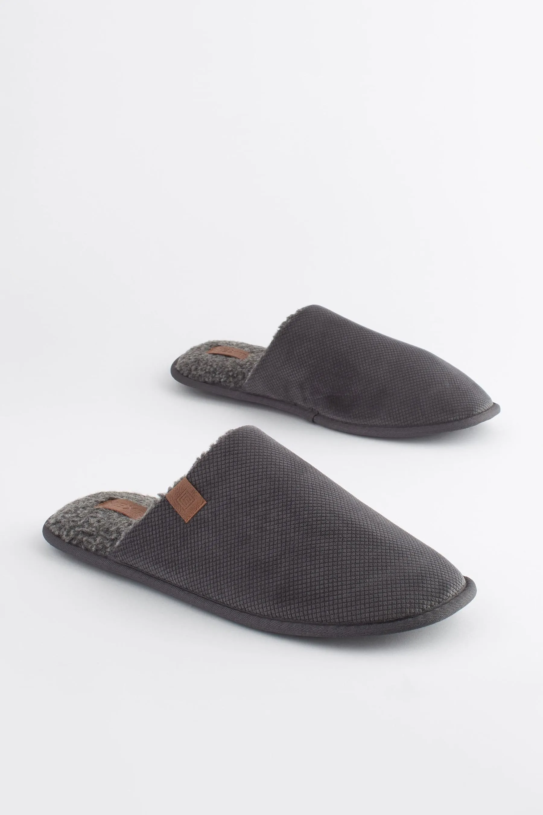 Grigio  - Pantofole a sabot testurizzate