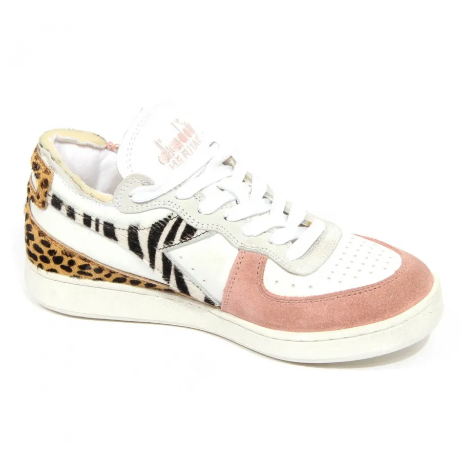H1408 sneaker donna DIADORA women MI BASKET leather shoes savannah