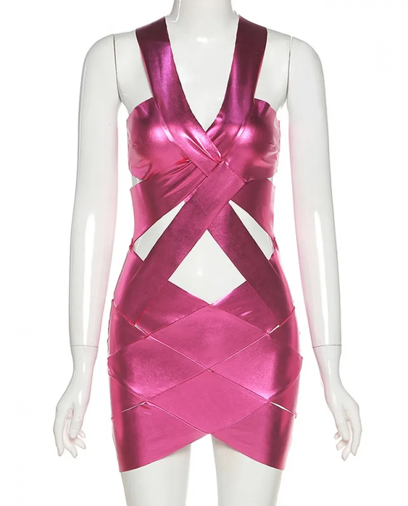 Hirigin scava fuori il vestito dalla fasciatura senza maniche Night Club Wear Compleanno