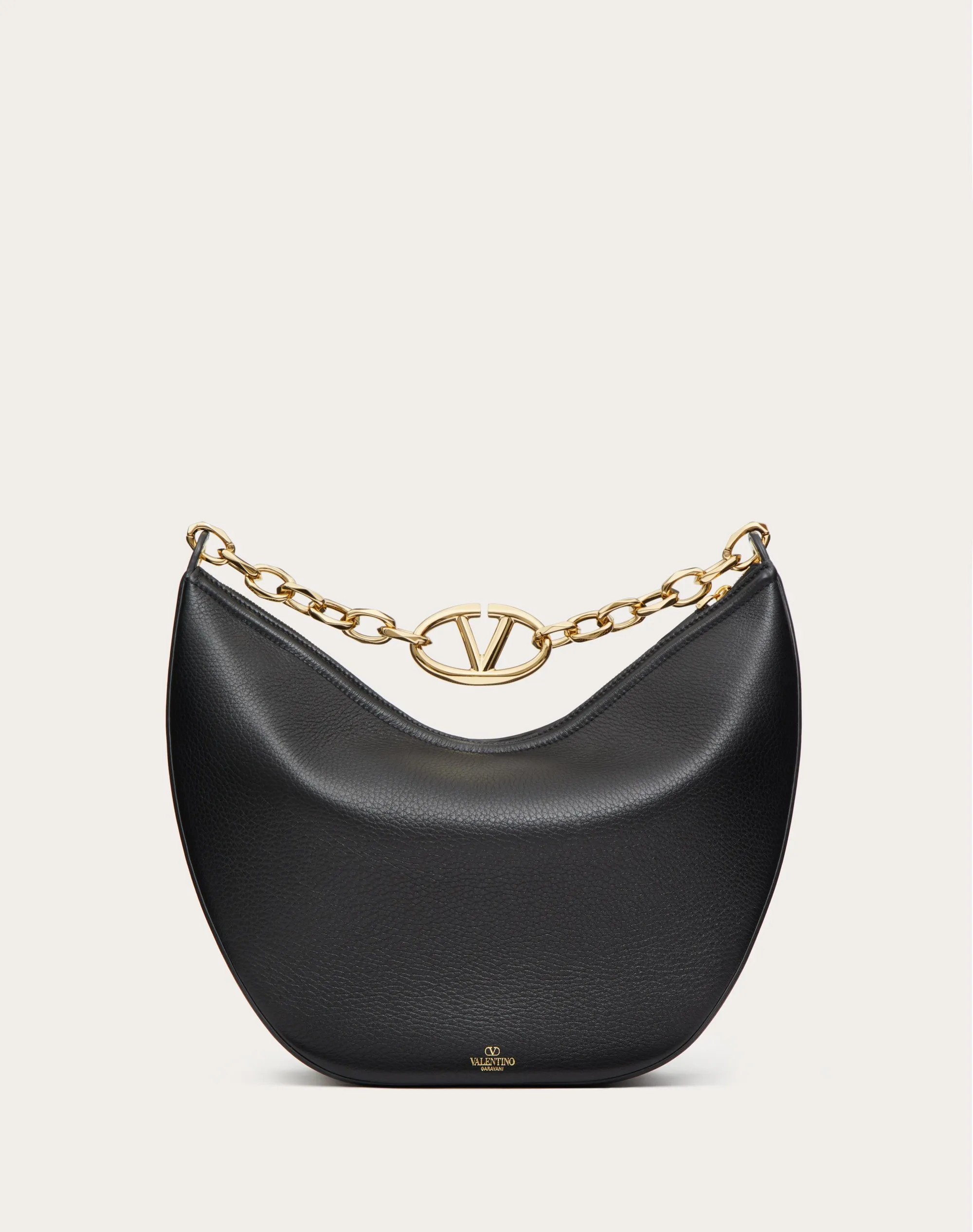 HOBO MEDIA VLOGO MOON BAG IN VITELLO GRANATO CON CATENA