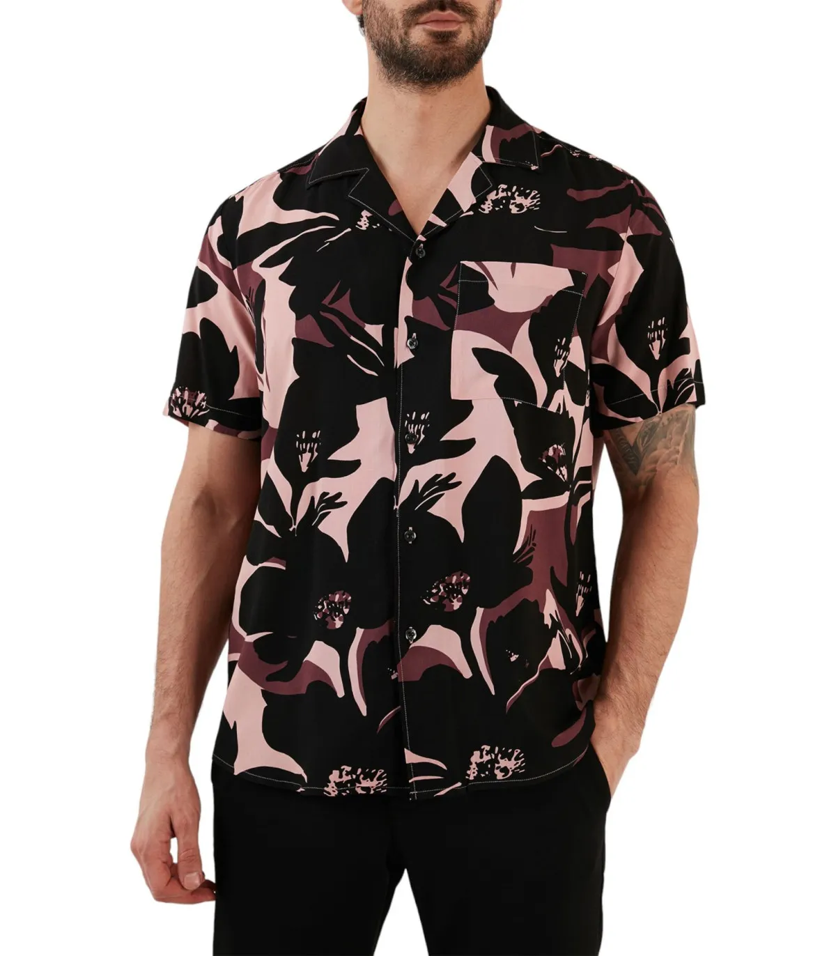 Hugo Uomo Camicia Manica Corta Relaxed Fit Ebor